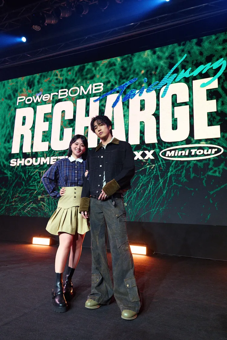 婁峻碩（右）與焦凡凡昨晚婚後首度合體演出，並宣布懷孕喜訊。伊弗龐金有限公司提供