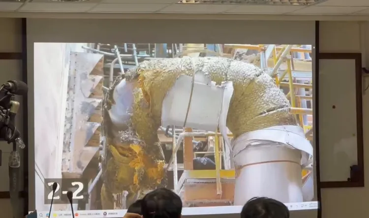 記者會上台電播放影片說明。翻攝照片