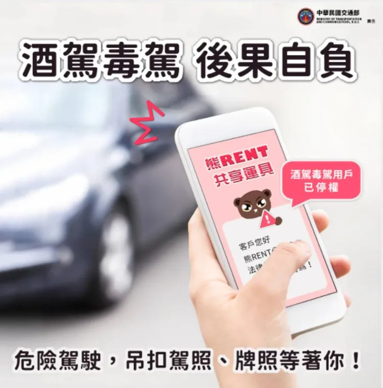 酒駕毒駕、後果自負宣導圖。警方提供