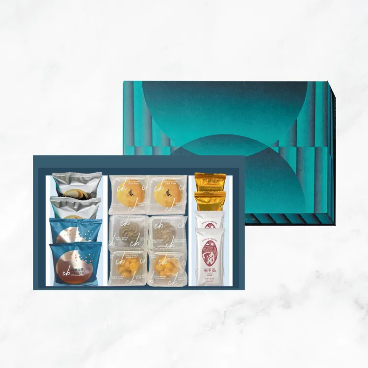 查理布朗烘焙結合「百大糕餅金質獎」及經典暢銷商品、新品拚搭推出超過16款禮盒，強推「盈玥禮盒A」，一盒把愛吃的台式與西式甜點七種名品通通拚進去。業者提供