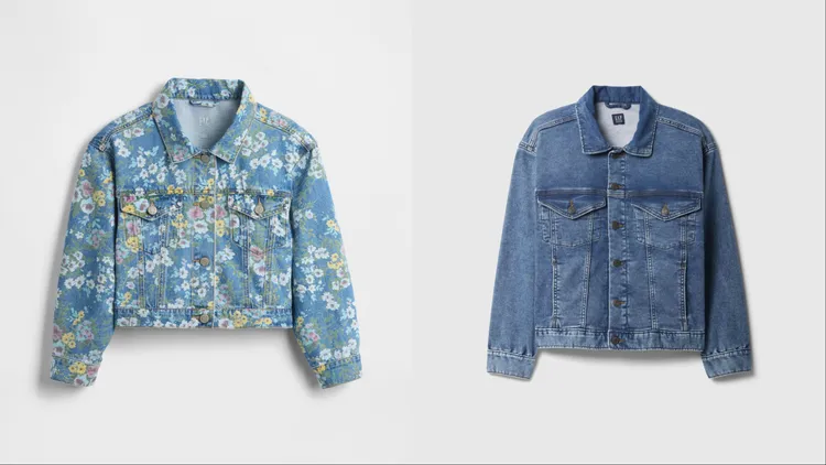 Gap女童裝印花牛仔外套（左）2699元、男童裝翻領牛仔外套（右）1999元。品牌提供