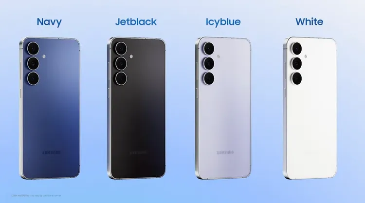 Galaxy S25 FE推出Icyblue、Jetblack、Navy、White四種配色，延續Galaxy S系列極簡設計語言。三星官網
