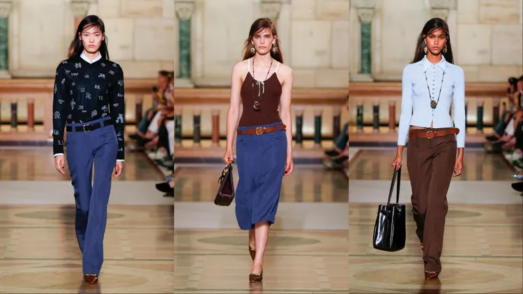 TORY BURCH 2026春夏系列將整體剪裁比例向下移動。品牌提供