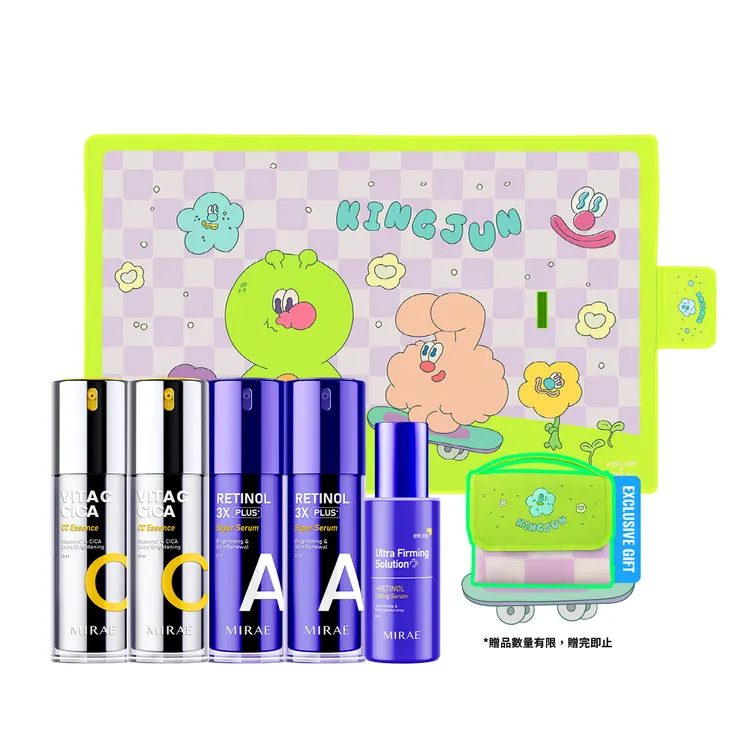 未來美x KINGJUN獨家聯名野餐墊，買早C晚A超值囤貨5件組即可獲得，4180元。品牌提供