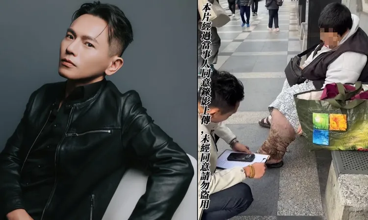 AJ哥直播稱「只有他關心象腿哥」，卻沒說清善款流向。合成照、取自臉書