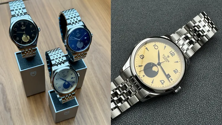 TUDOR 1926 Luna（帝舵1926月相款），各8萬5000元。張家玲攝