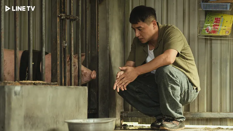 鄭人碩劇中與豬演員有不少對手戲。LINE TV提供