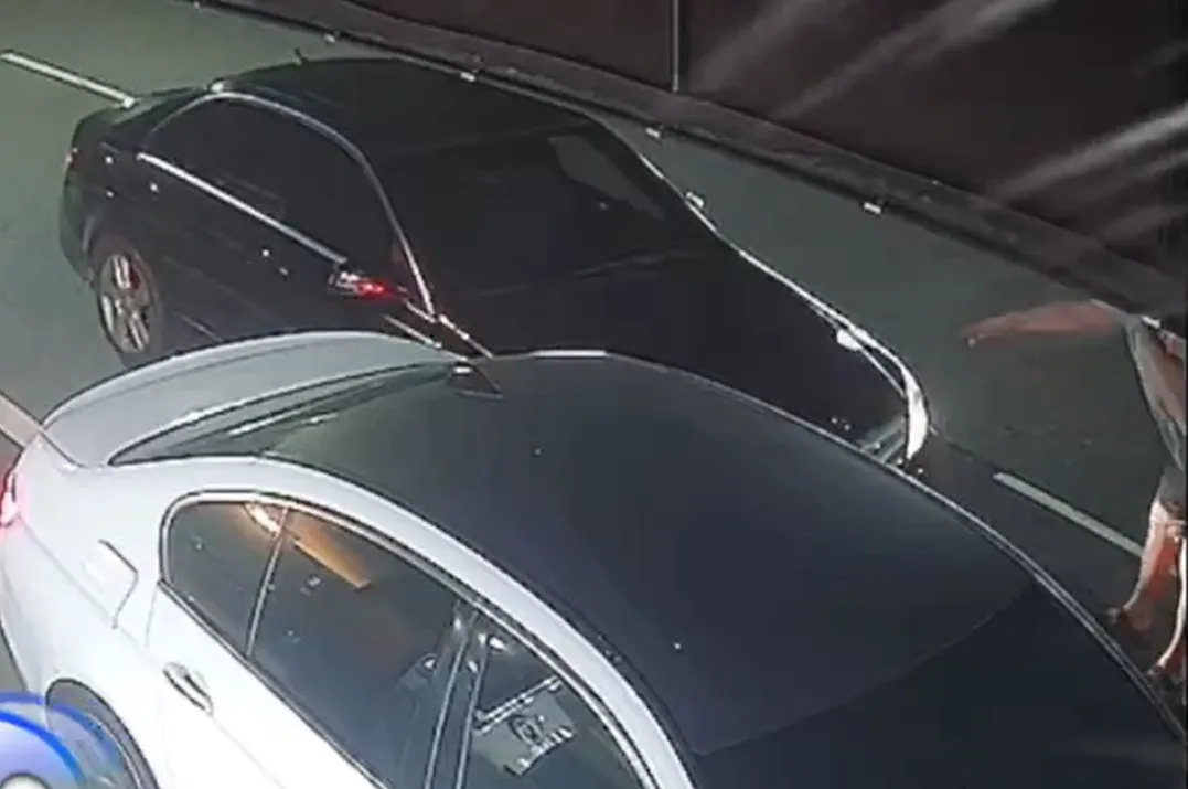 陳翁撞到路旁車輛,下車查看與被害車主理論。「木瓜媽」提供