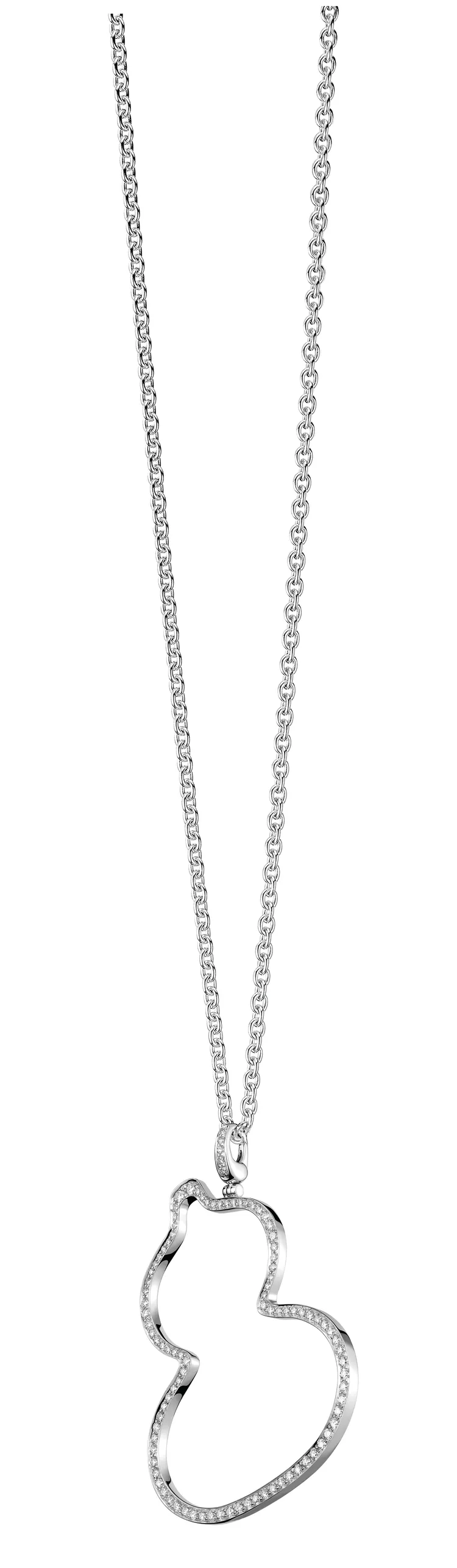 Qeelin Maxi Wulu白金鑽石吊墜，51萬9000元。品牌提供