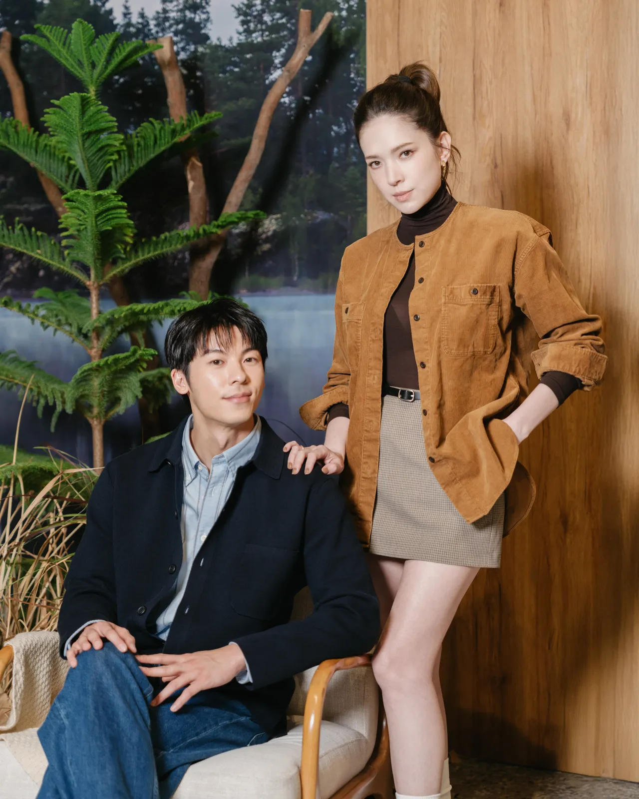 许光汉(左)、许玮宁(右)出席UNIQLO活动。品牌提供