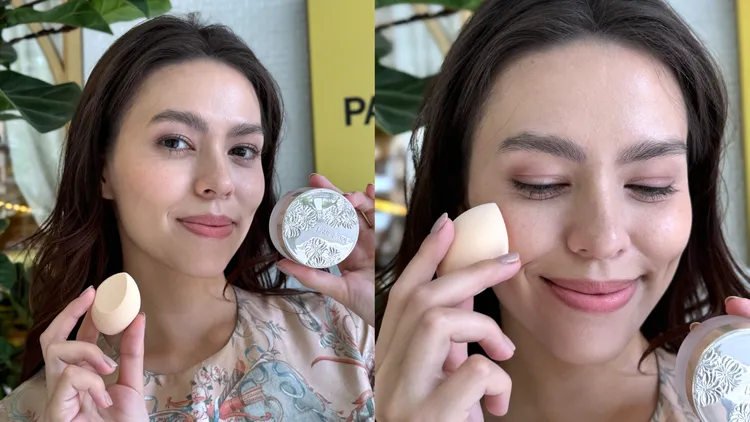 PAUL&JOE糖瓷珍珠粉底霜與糖瓷親親美妝蛋。張家玲攝