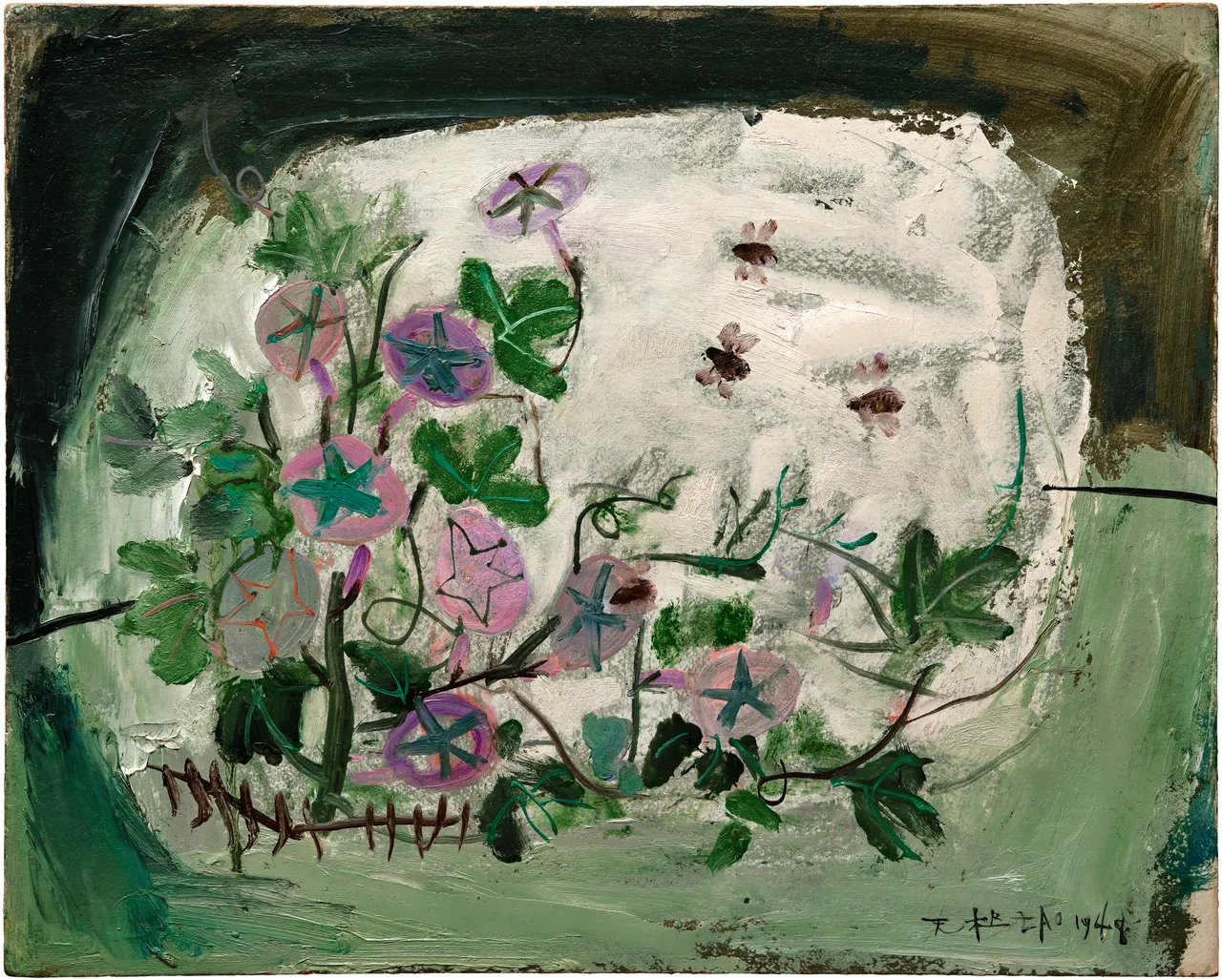 趙無極《無題》，1948年作，油彩紙板，37 x 46公分，估價200萬至300萬港元。