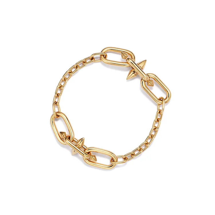 Tiffany Titan by Pharrell Williams系列_18K黃金鍊結手鍊(中型款)。品牌提供