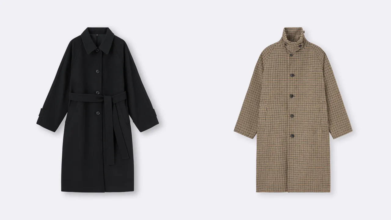 GU女装Cozy Melton麦尔登立领大衣(左)、Cozy Melton麦尔登立领大衣(右),各1990元。品牌提供