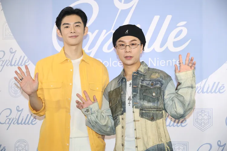 派翠克（右）、蕭子墨今天一起出席活動。彭欣偉攝