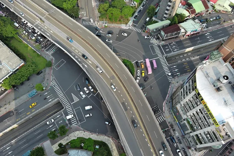 公館圓環空拍照。中央社