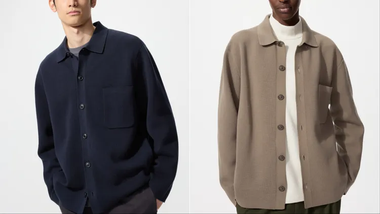 UNIQLO男裝米蘭羅紋襯衫式開襟外套，1490元。品牌提供