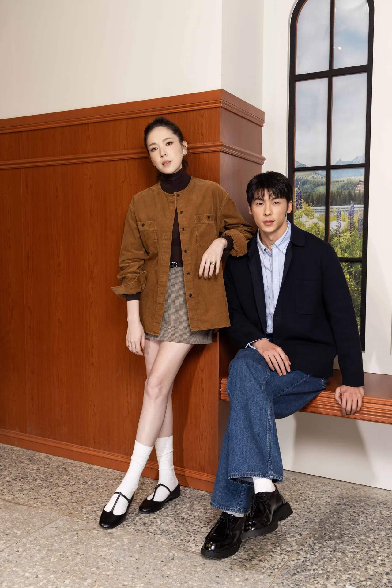 许光汉(右)、许玮宁(左)出席UNIQLO活动。品牌提供