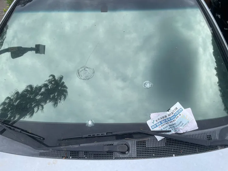 車主表示未與人結怨或糾紛，不解為何車子會遭人開槍破壞。翻攝畫面