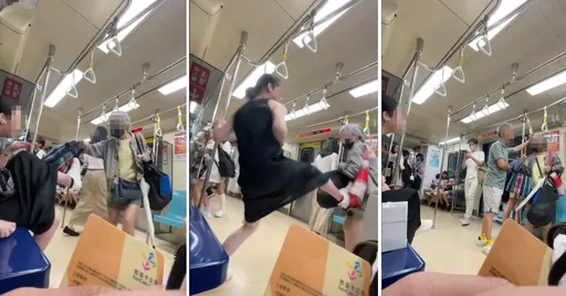 北捷优先席大乱斗!嬷动手教训逼让座 惨遭年轻人「一脚踹飞」
