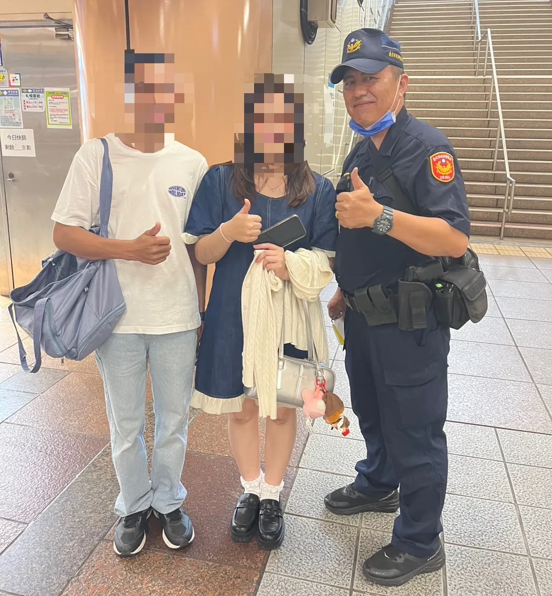 警方替泰籍旅客找回手机。警方提供