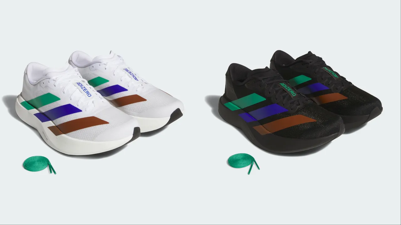 adidas Originals PW adizero Evo SL跑鞋,各5690元。品牌提供