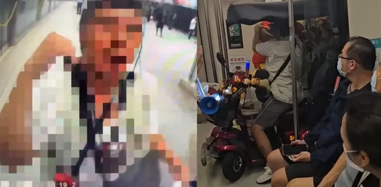 高雄捷運警察隊已經調閱相關監視器畫面，將通知動手的胖男到案說明，後續依傷害罪送辦。翻攝照片