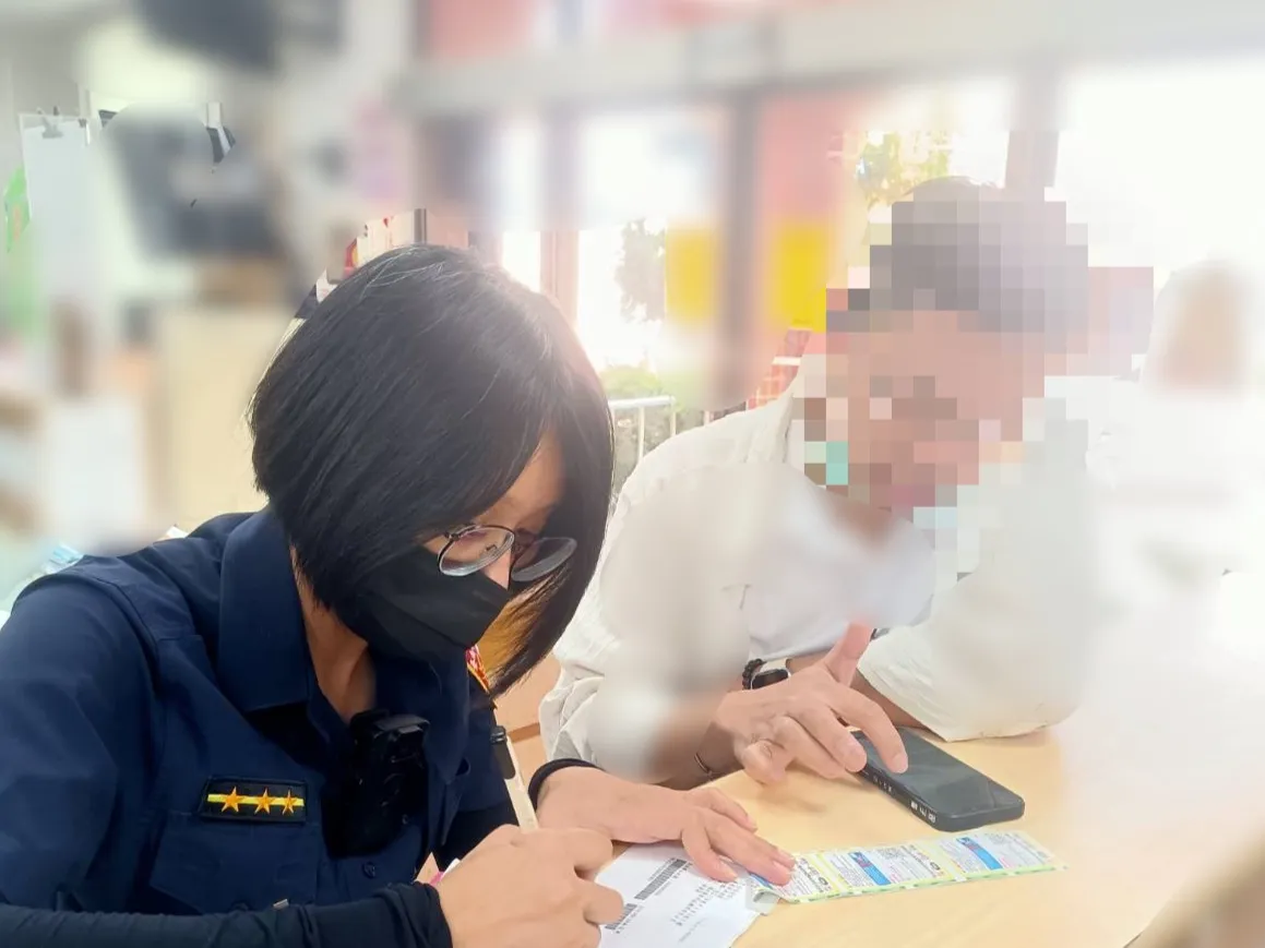 林男差点点入假网址,他先跑到派出所询问,才没被诈团得逞。民众提供