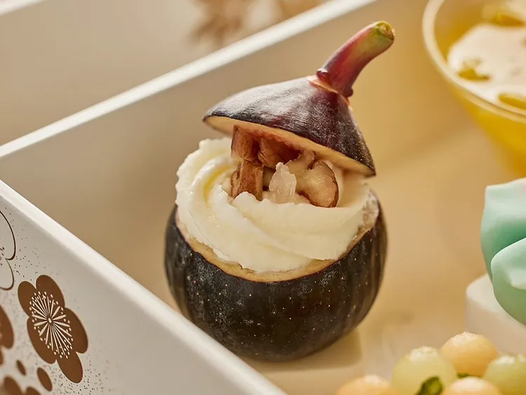 另一款鹹食「無花果瑞克塔」風味細膩，香脆層次中帶出迷人果香與鹹甜平衡。The Ukai Taipei提供