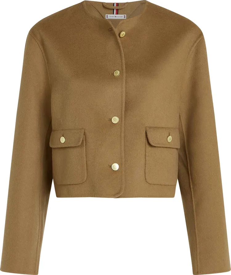 TOMMY HILFIGER羊毛混紡駝色外套，1萬2800元。品牌提供