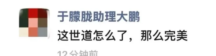 于朦朧助理在朋友圈感嘆。