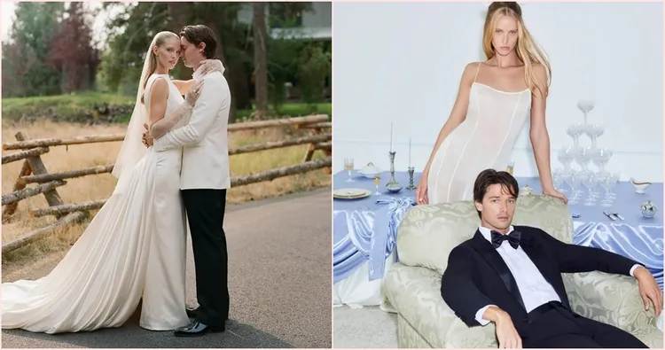 影星阿諾的兒子派翠克史瓦辛格與辣模女友結婚，兩人先前就曾幫品牌合體拍攝過婚紗照。翻攝自派翠克史瓦辛格IG、品牌提供