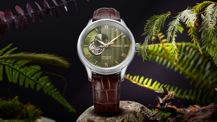 SEIKO Presage推台灣限定款　蔥綠面盤搭咖色皮帶還原整株落羽松
