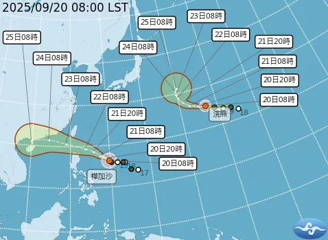 樺加沙增強為中度颱風。氣象署提供