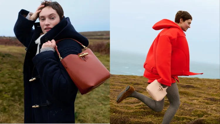 模特兒Greta Hofer也拎起Le Roseau竹節包。品牌提供