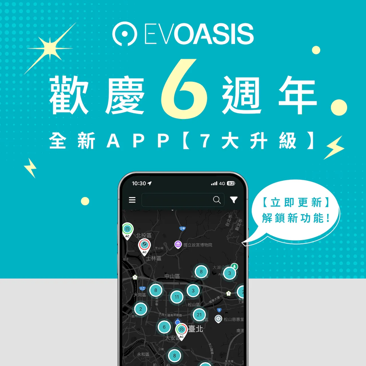 EVOASIS APP全面升級,聚焦「找站→到站→充電結束」,體驗更直覺安心。業者提供