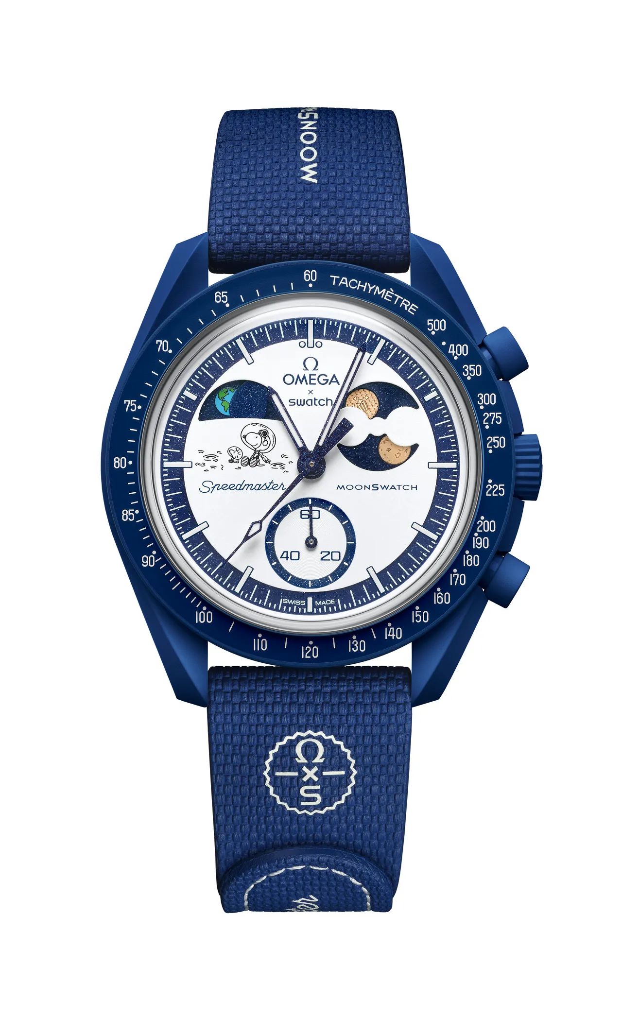 Bioceramic MoonSwatch MISSION TO EARTHPHASE-MOONSHINE GOLD腕表,1万2150元。品牌提供