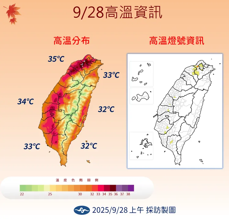 今日高溫。氣象署提供