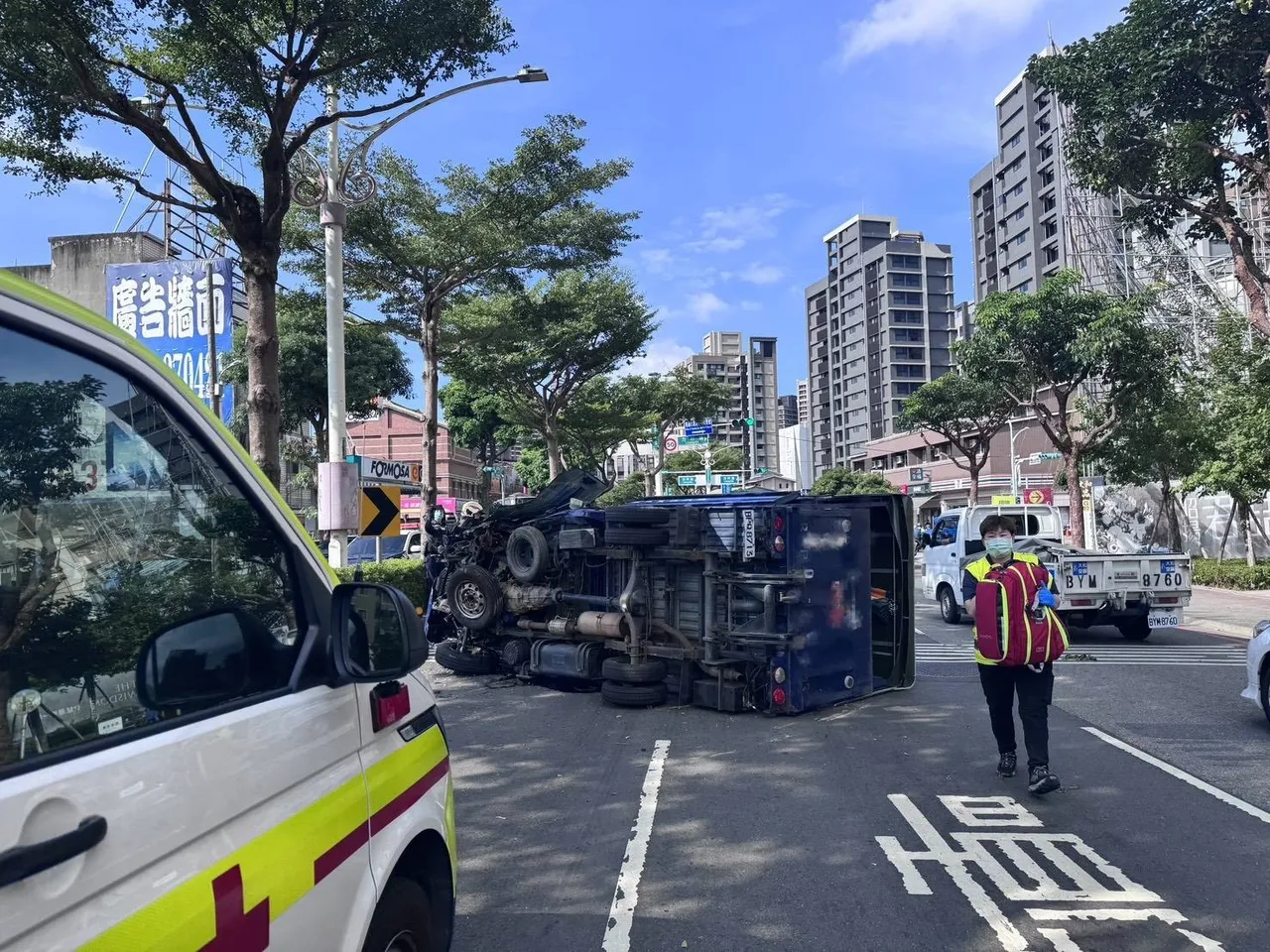 车祸现场。桃园警分局提供