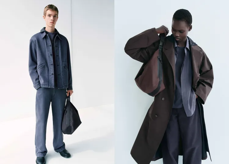 Uniqlo U 2025 秋冬系列藉由異材質的層次疊搭，打造出洗鍊視覺效果。品牌提供