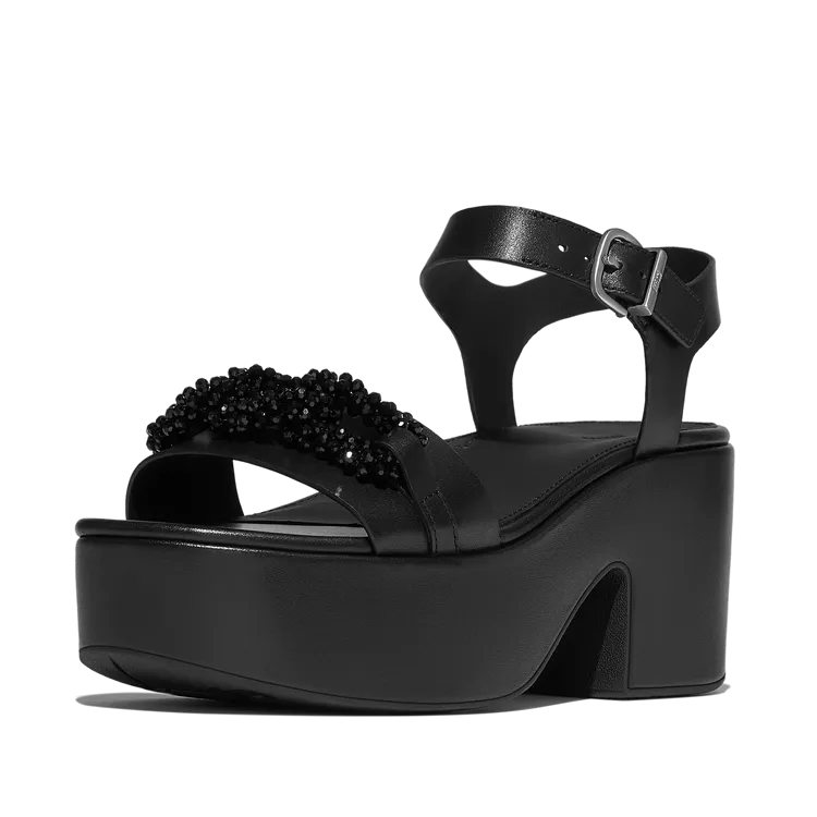 FitFlop PLATFFORMS厚底串珠鍊條高跟踝帶涼鞋，6550元。品牌提供