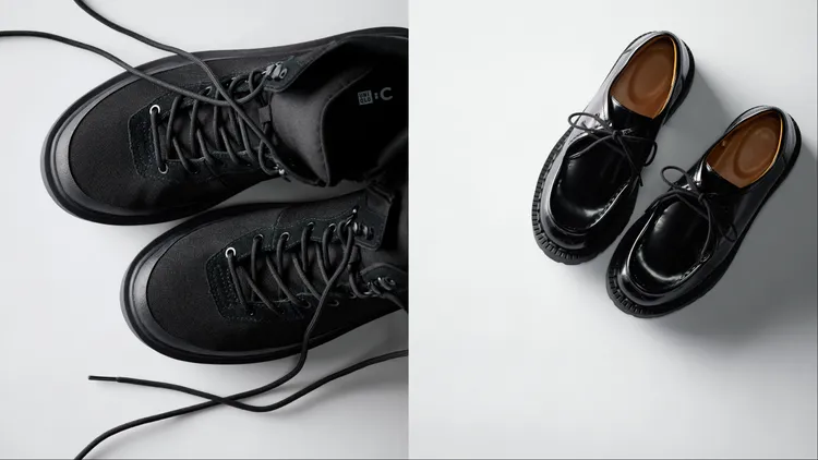 UNIQLO：C 男裝綁帶靴（左）1990元、男女適穿綁帶鞋（右）1290元。品牌提供