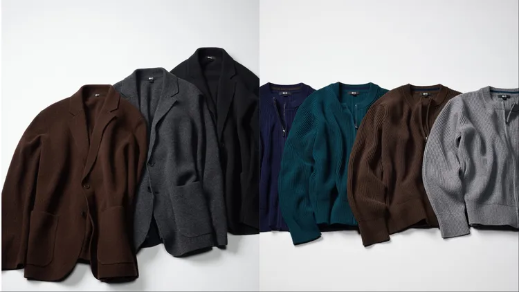 UNIQLO：C針織西裝外套（左）各2490元、圓領拉鍊開襟外套（右）各1490元。品牌提供