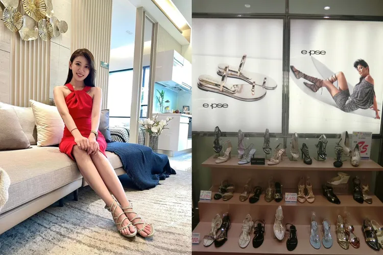 藉由服飾業成功案例，張詩婉大膽跨足鞋業，與馬國當地知名時尚企業家談代理，更將台灣製鞋技術引進當地，圖左為「小林志玲」黃詩詩。業者提供