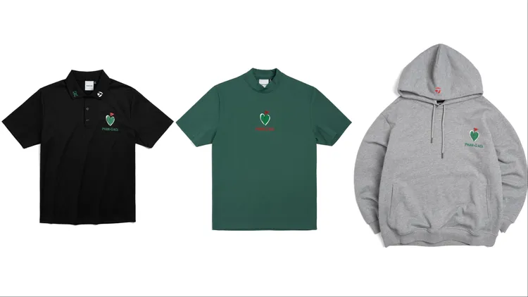 PHANTACi X TaylorMade Polo Shirt（左起）4280元、Mock Neck Tee  2580元、Hoodie 4680元。品牌提供