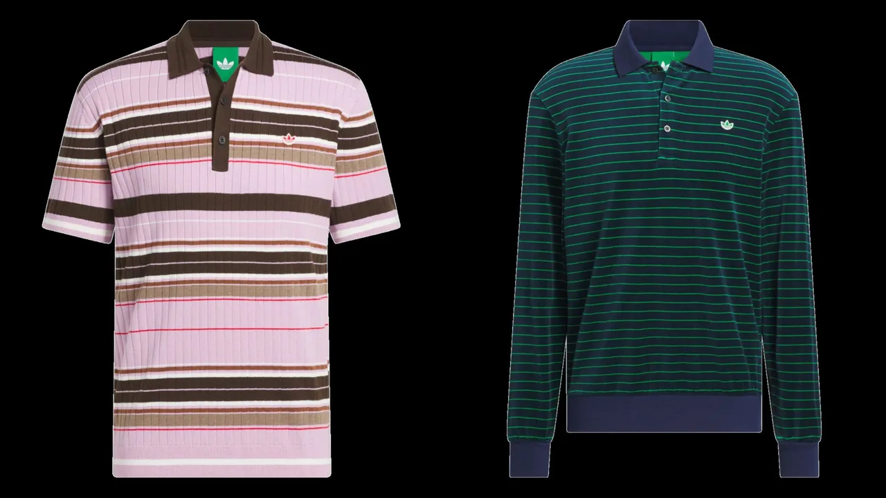 adidas Originals Golf 针织POLO衫(左)3890元、男长袖POLO衫(右)3990元。品牌提供