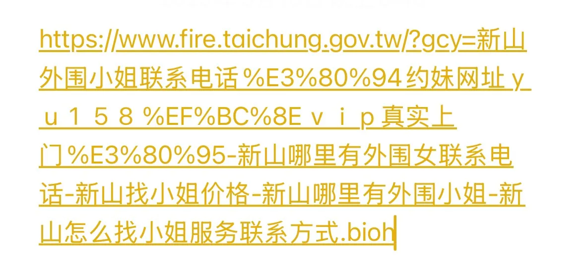 台中市消防局官網「即時災情」網址出現「找小姐」等不雅字眼。江肇國提供