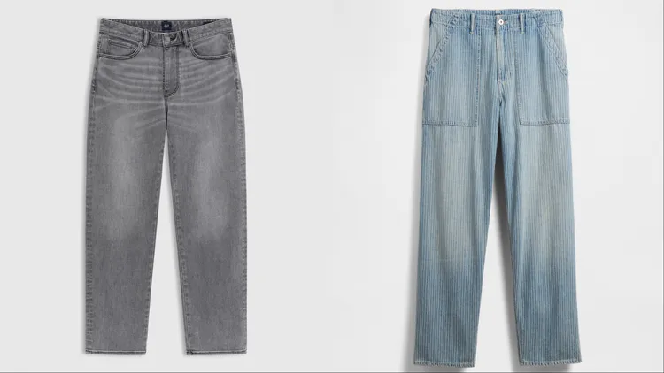 Gap直筒牛仔褲（左）、寬鬆牛仔褲（右），各1999元。品牌提供