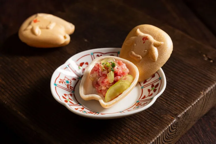 最中餅生牛肉。業者提供