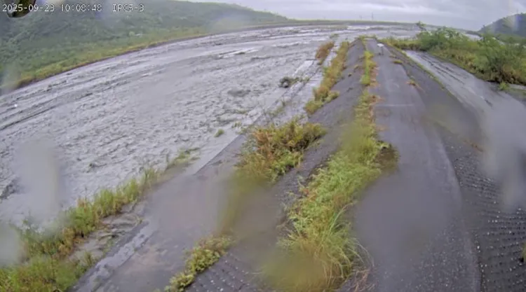 馬太鞍溪監測畫面。翻攝畫面